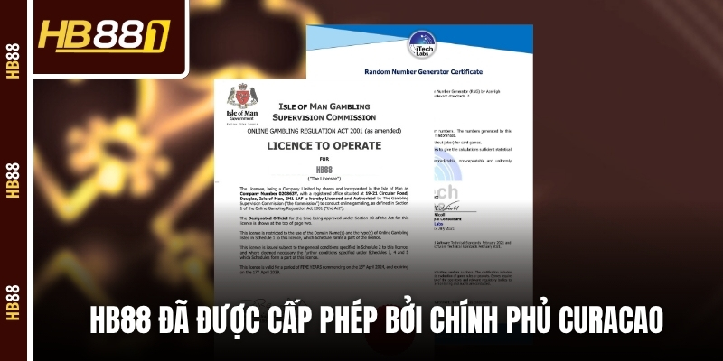 HB88 đã được cấp phép bởi chính phủ Curacao HB88 đã được cấp phép bởi chính phủ Curacao